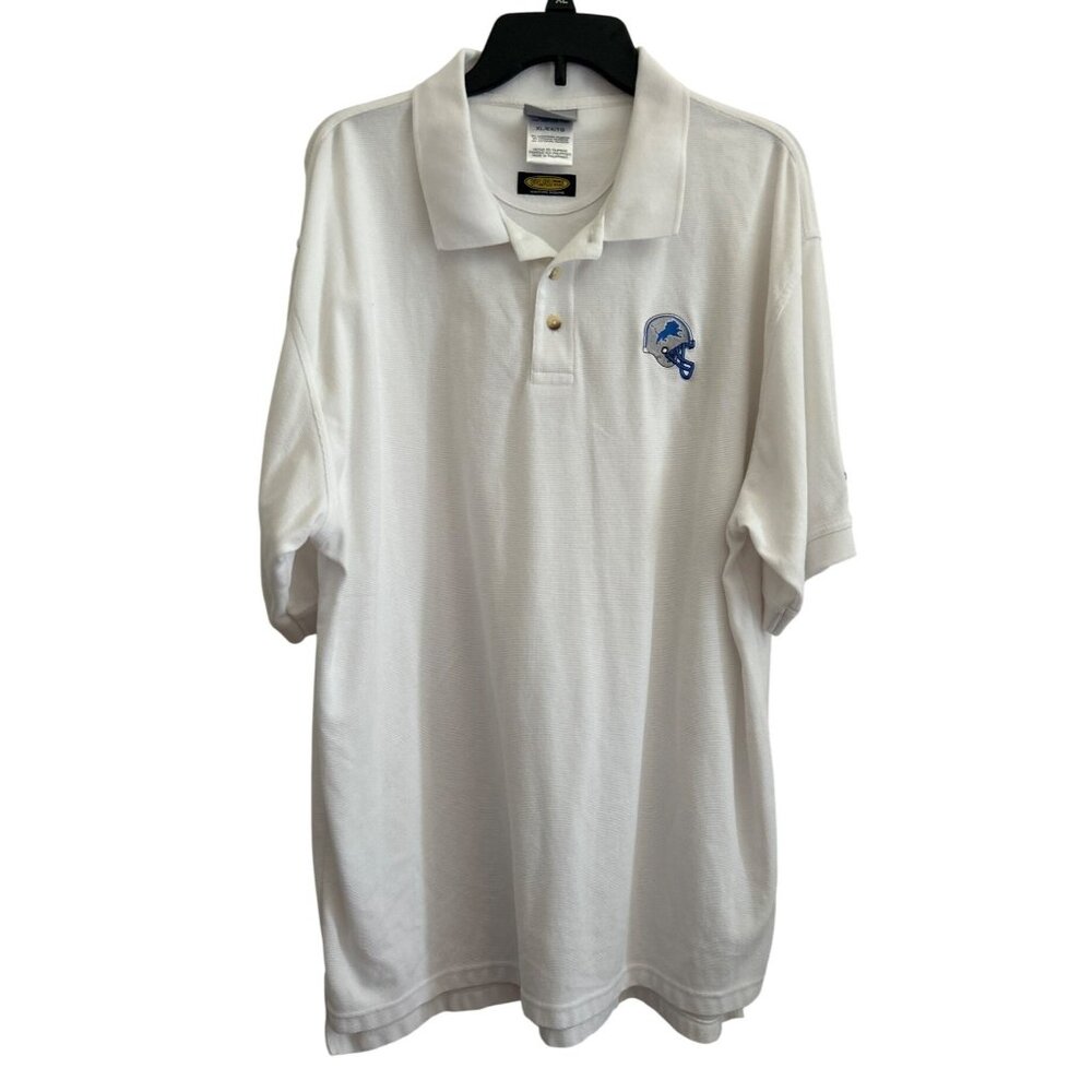 Reebok Mens Detroit Lions White Polo Shirt XL NFL Official Licensed Apparel